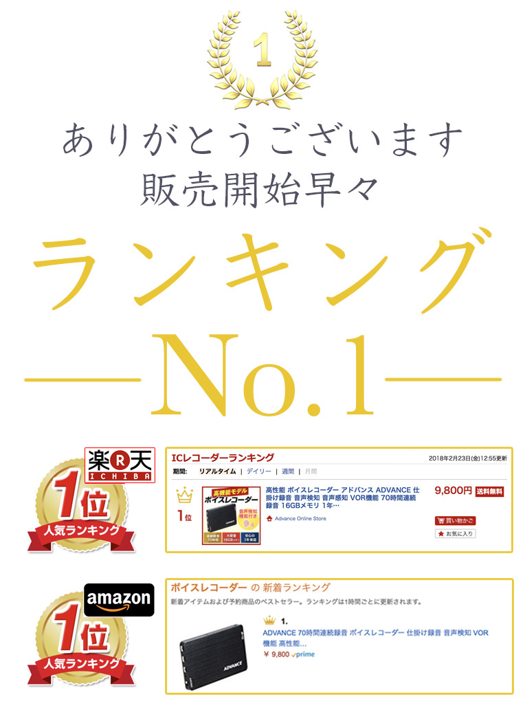 ボイスレコーダー ICレコーダー 録音機 小型 高性能 長時間